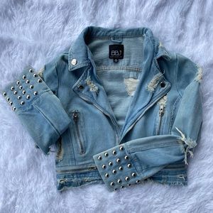 New distressed jean jacket